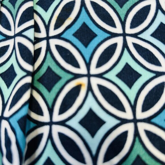 LOFT Blue Geometric Sheath Dress Womens Size 2 Bugle Bead Neckline - Picture 11 of 12